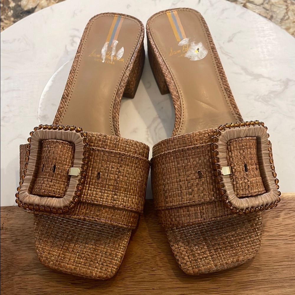 Sam Edelman Tan Block Heel Sandals with Buckle